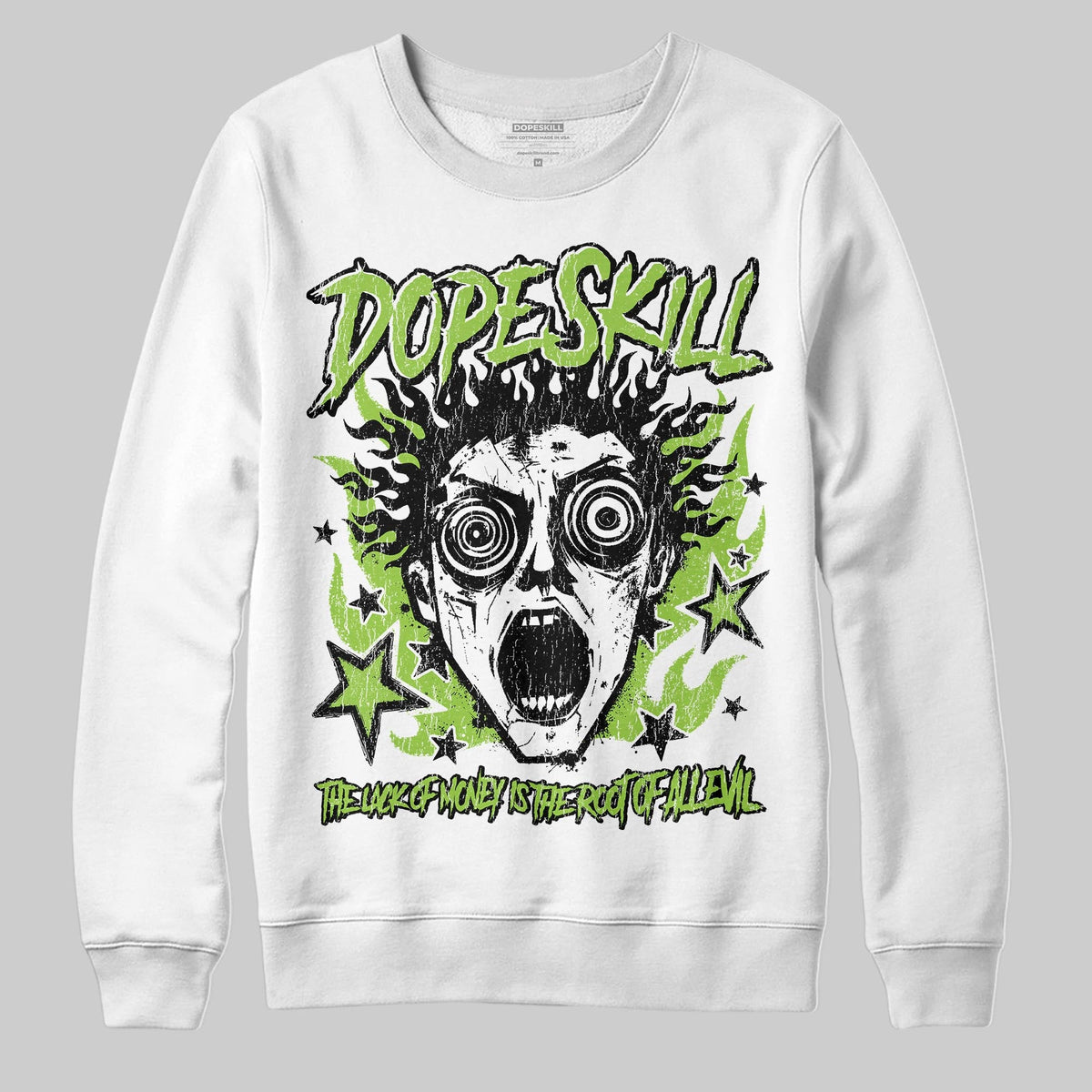 Neon Green Collection DopeSkill Sweatshirt Root of Evil Graphic