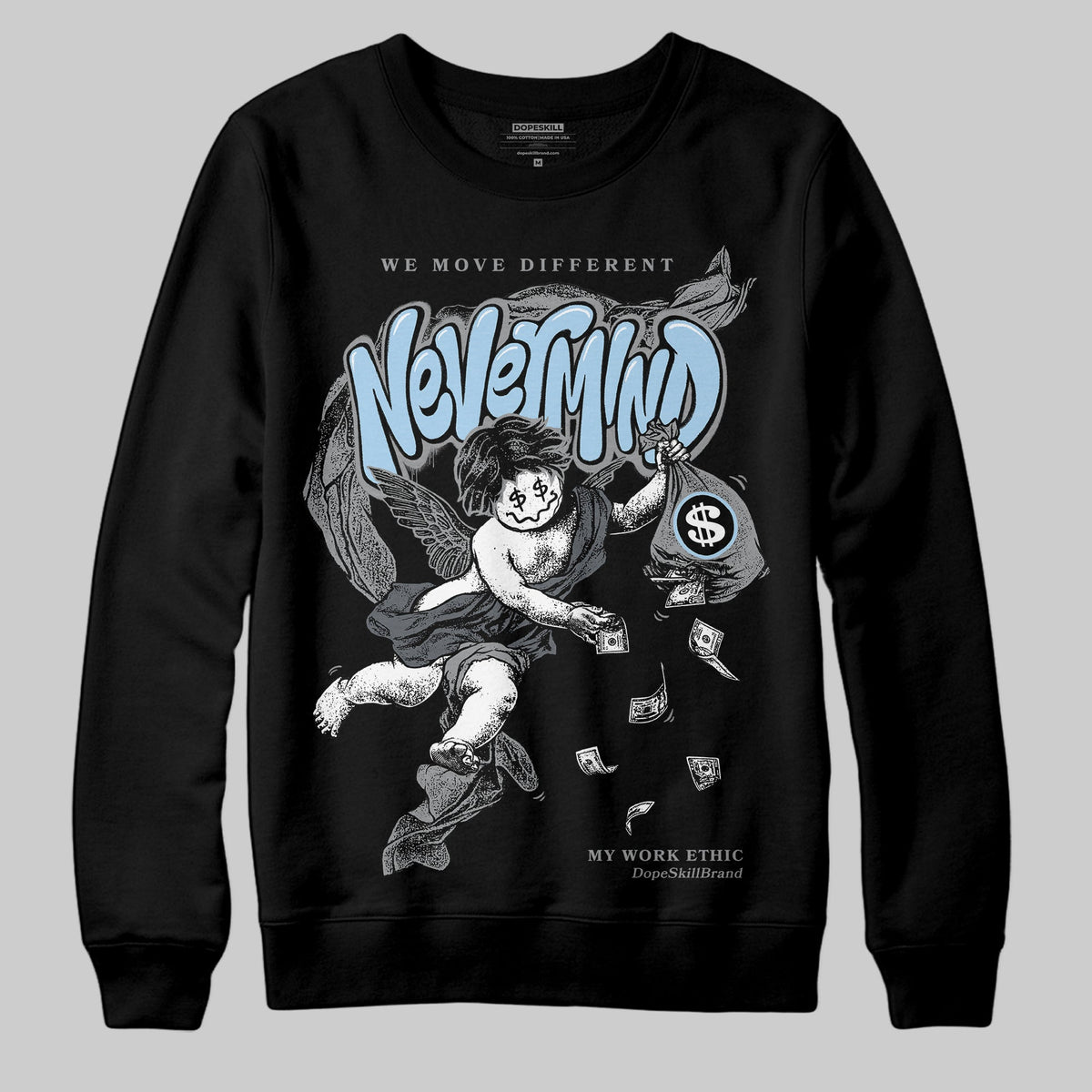 Wolf Grey 5s DopeSkill Sweatshirt Nevermind Graphic