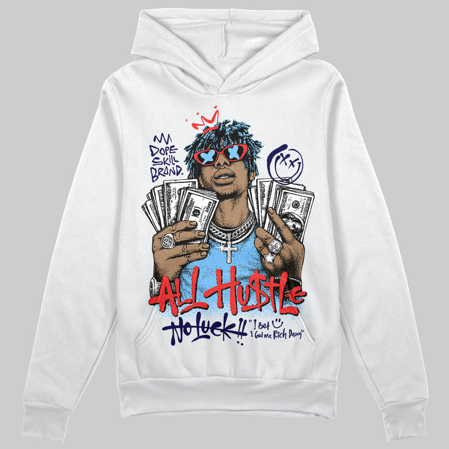 University Blue 'All Hustle No Luck' DopeSkill Graphic Hoodie