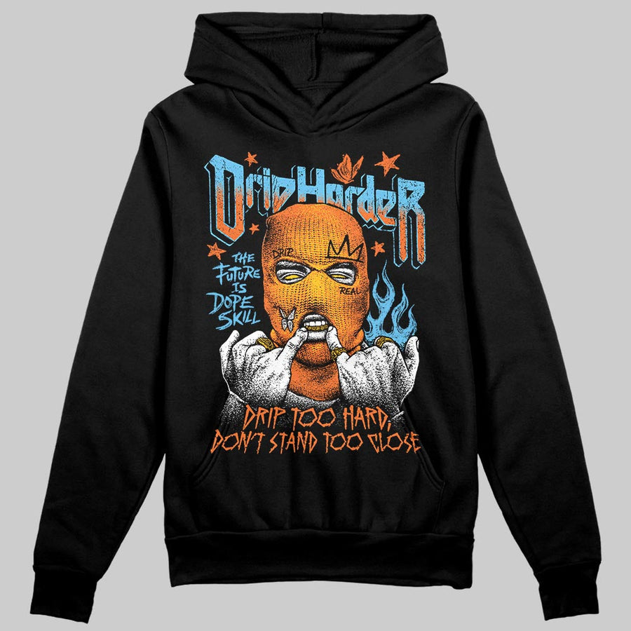 Orange Black White DopeSkill Hoodie Sweatshirt Drip Harder Graphic