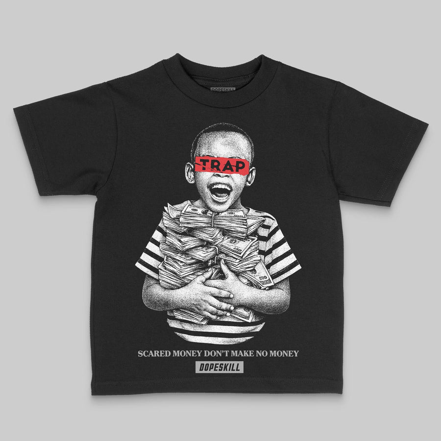 Grey 'Scared Money Don't Make No Money' DopeSkill Graphic Toddler Kids T-shirt