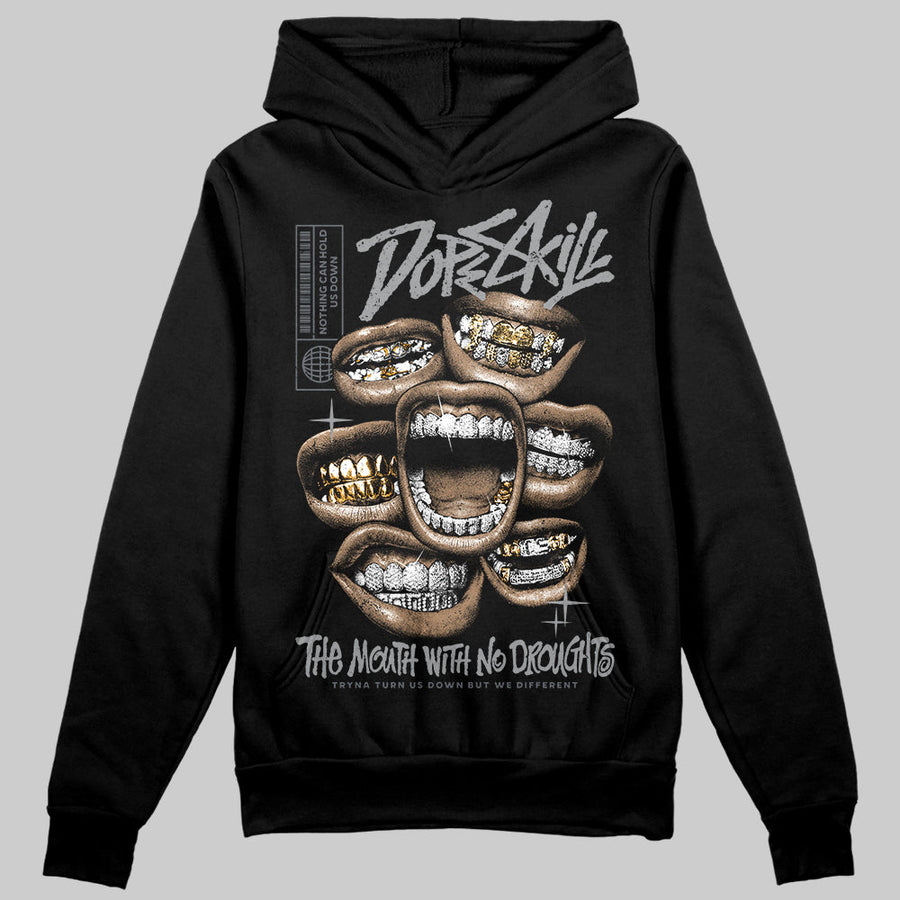Wolf Grey 5s DopeSkill Hoodie Sweatshirt The Mouth With No Droughts Graphic