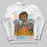 Orange 'All Hustle No Luck' DopeSkill Graphic Long Sleeve T-Shirt