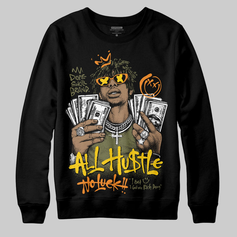 Olive 'All Hustle No Luck' DopeSkill Graphic Sweatshirt