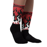 Flu Game 12s DopeSkill Sublimated Sock FIRE Graphic