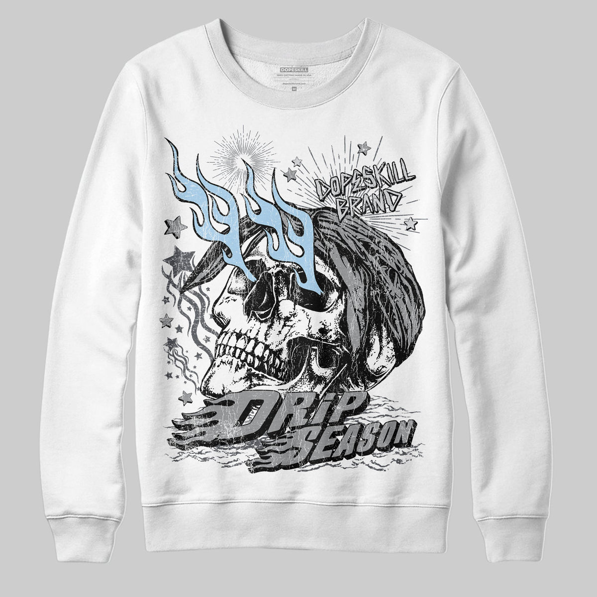 Wolf Grey 5s DopeSkill Sweatshirt Drip Season Graphic