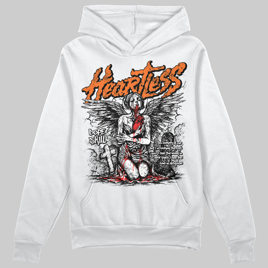 Orange Black White DopeSkill Hoodie Sweatshirt Heartless Graphic