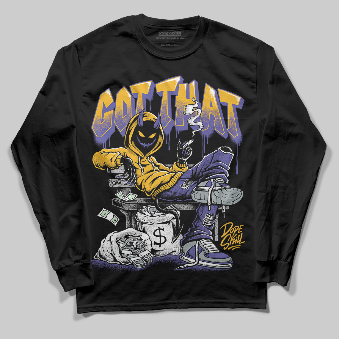 Lakers 4s DopeSkill Long Sleeve T-Shirt Got That Graphic
