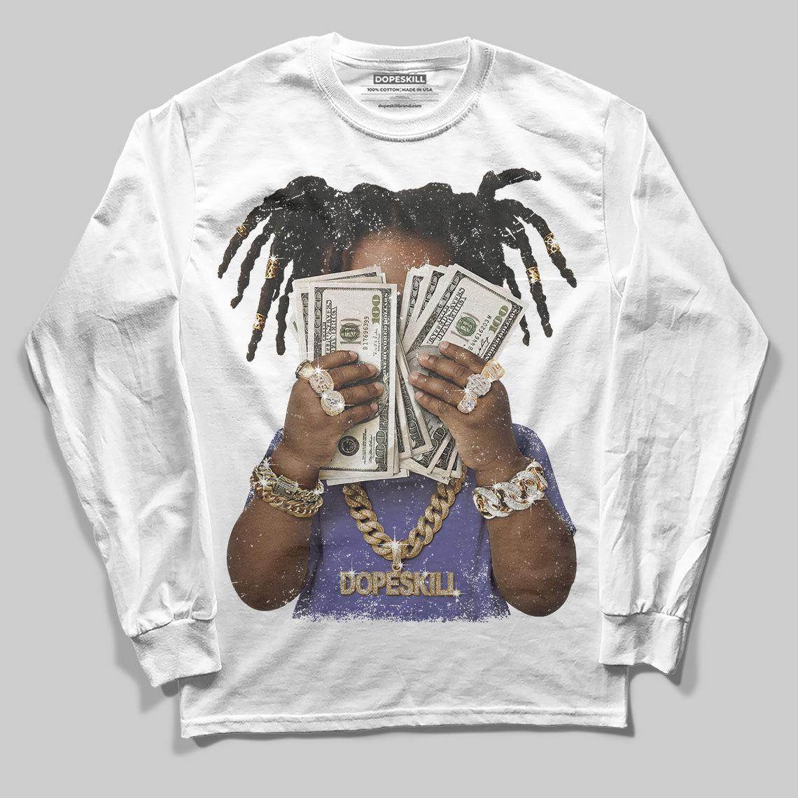 Lakers 4s DopeSkill Long Sleeve T-Shirt Rich Youth Graphic