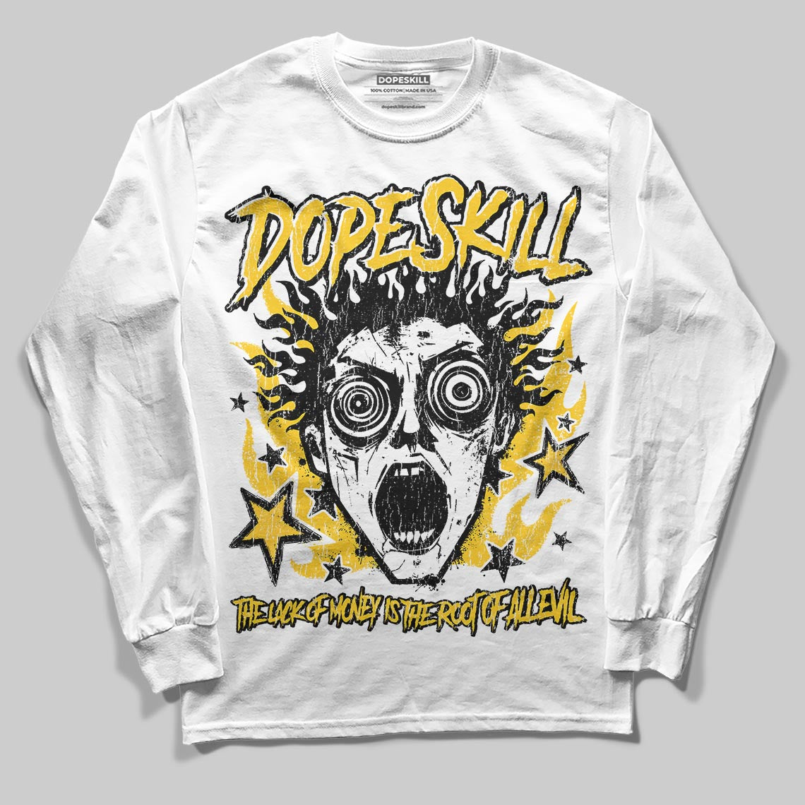 Yellow Collection DopeSkill Long Sleeve T-Shirt Root of Evil Graphic