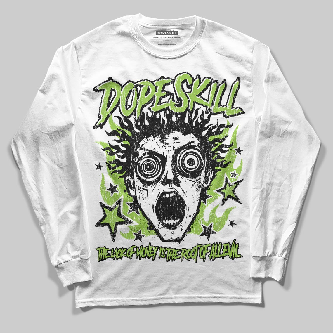 Neon Green Collection DopeSkill Long Sleeve T-Shirt Root of Evil Graphic