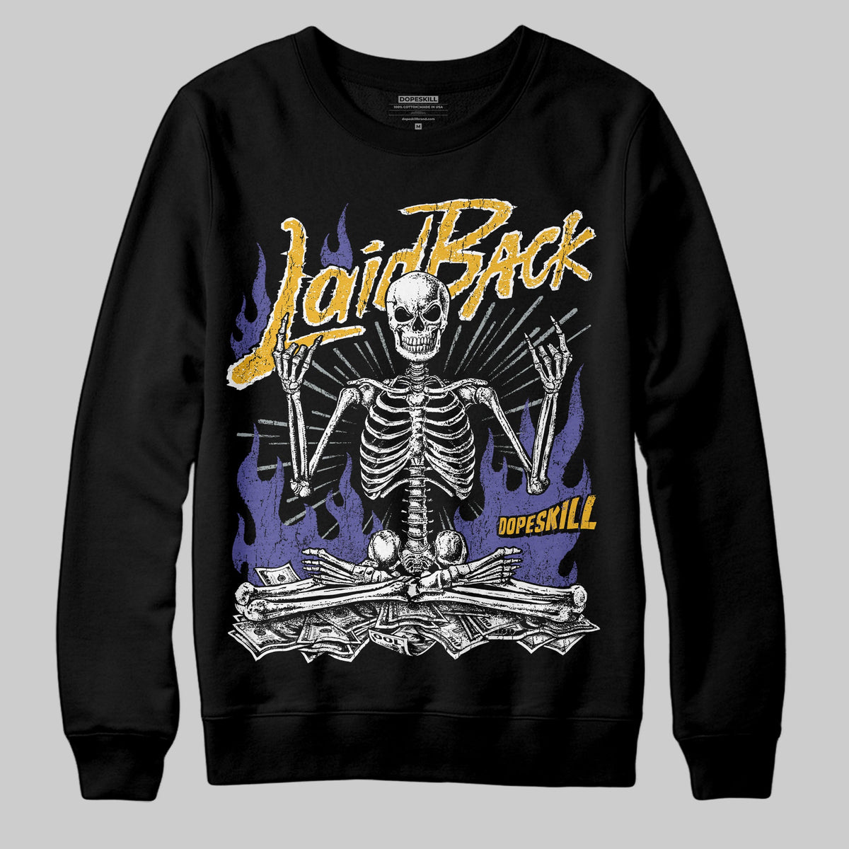 Lakers 4s DopeSkill Sweatshirt Laid Back Graphic