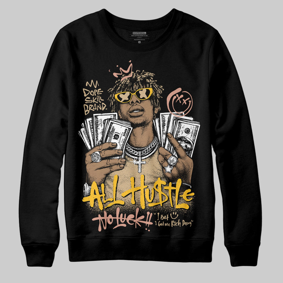 TAN 'All Hustle No Luck' DopeSkill Graphic Sweatshirt