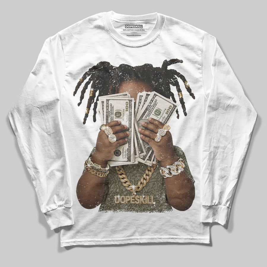 Medium Olive 3s DopeSkill Long Sleeve T-Shirt Rich Youth Graphic