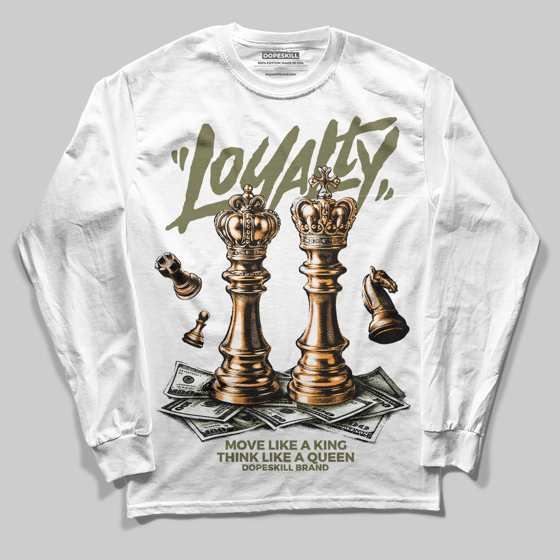 Olive 'Loyalty' DopeSkill Graphic Long Sleeve T-Shirt