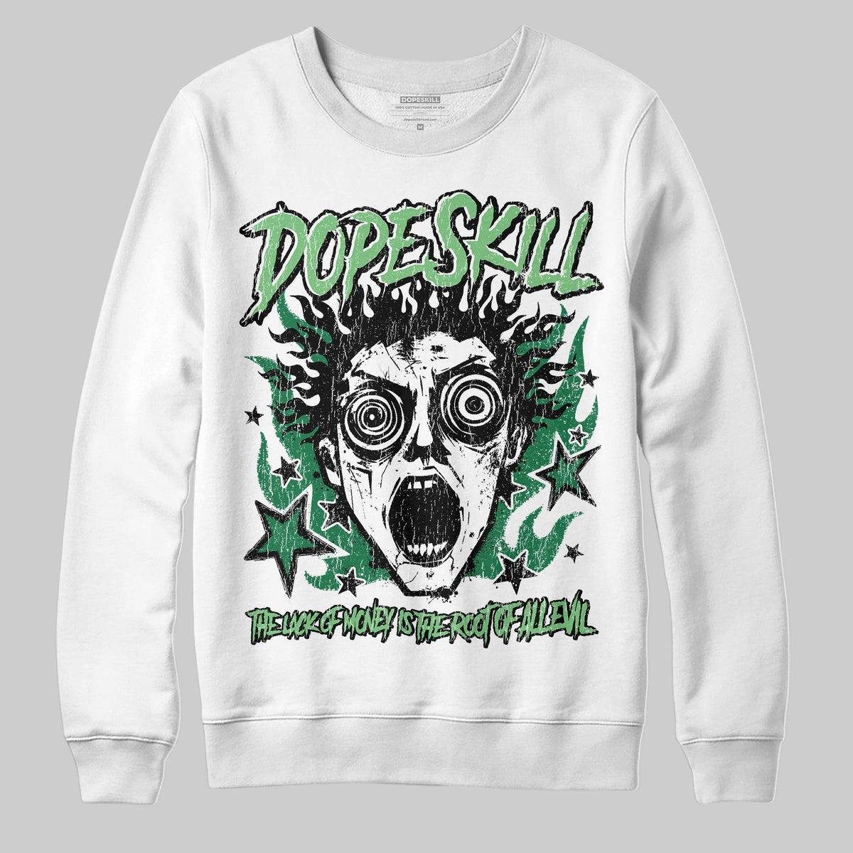 Green Collection DopeSkill Sweatshirt Root of Evil Graphic
