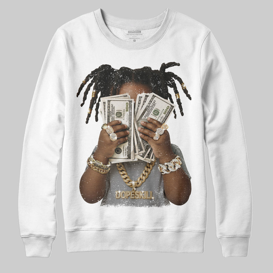 Wolf Grey 5s DopeSkill Sweatshirt Rich Youth Graphic