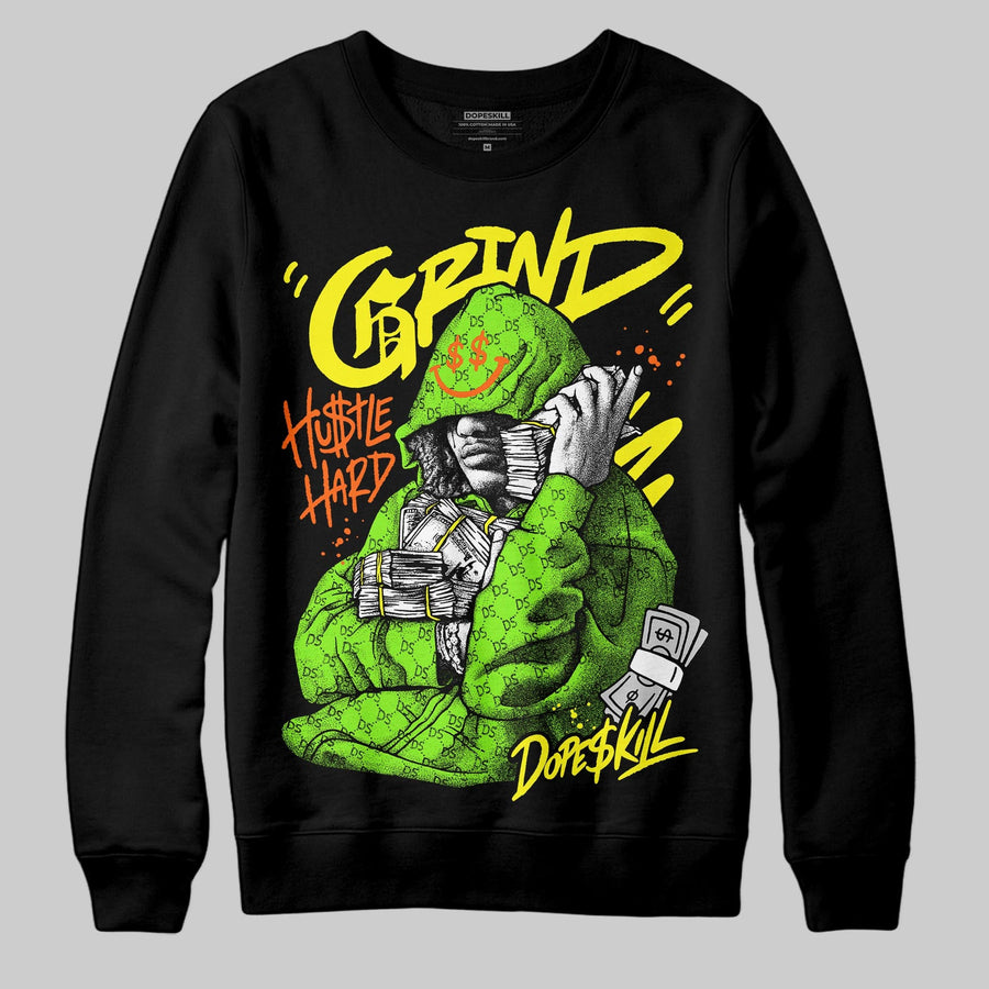 Neon Green 'Grind Pray' DopeSkill Graphic Sweatshirt