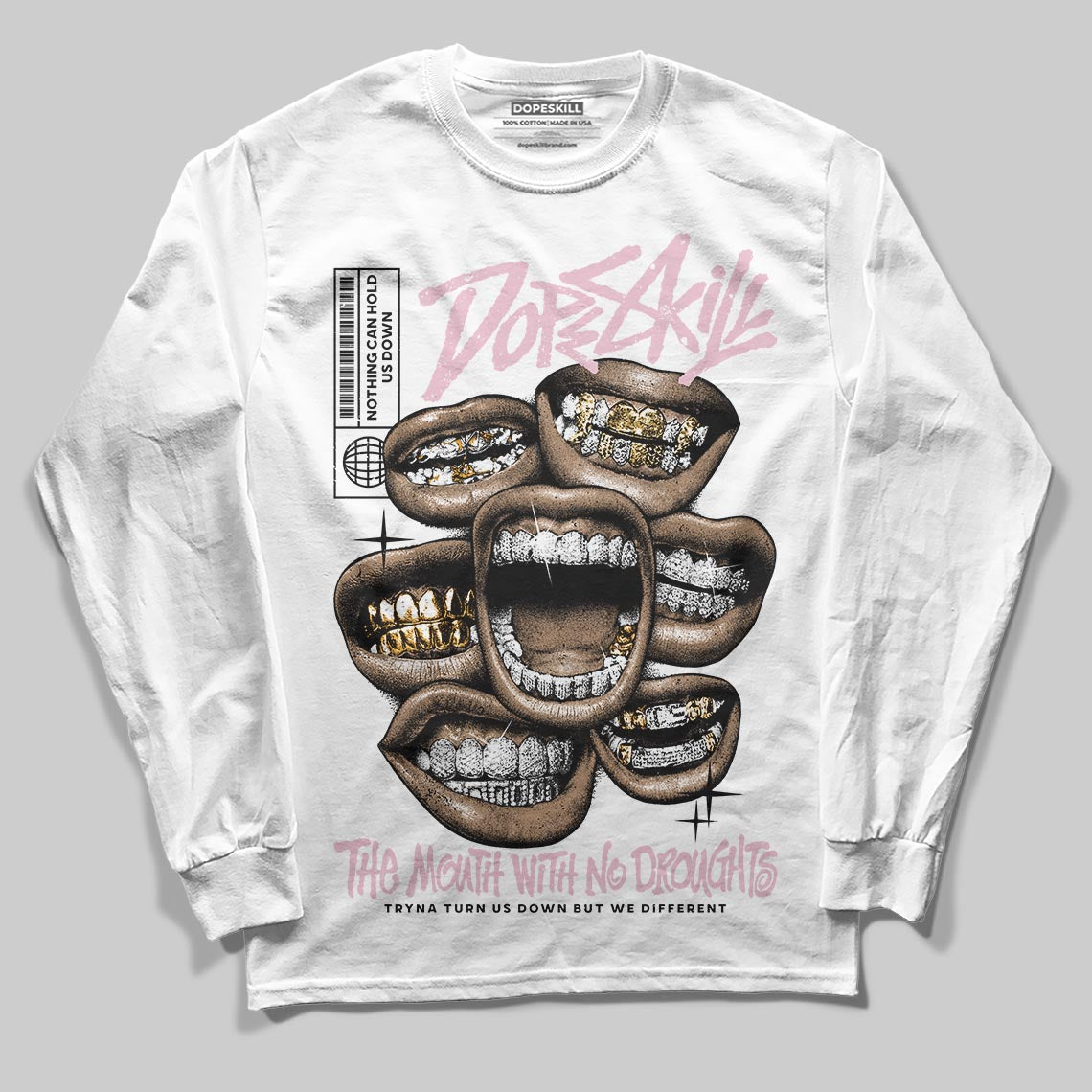 35th Anniversary 5s DopeSkill Long Sleeve T-Shirt The Mouth With No Droughts Graphic