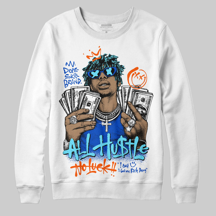 Royal Blue 'All Hustle No Luck' DopeSkill Graphic Sweatshirt