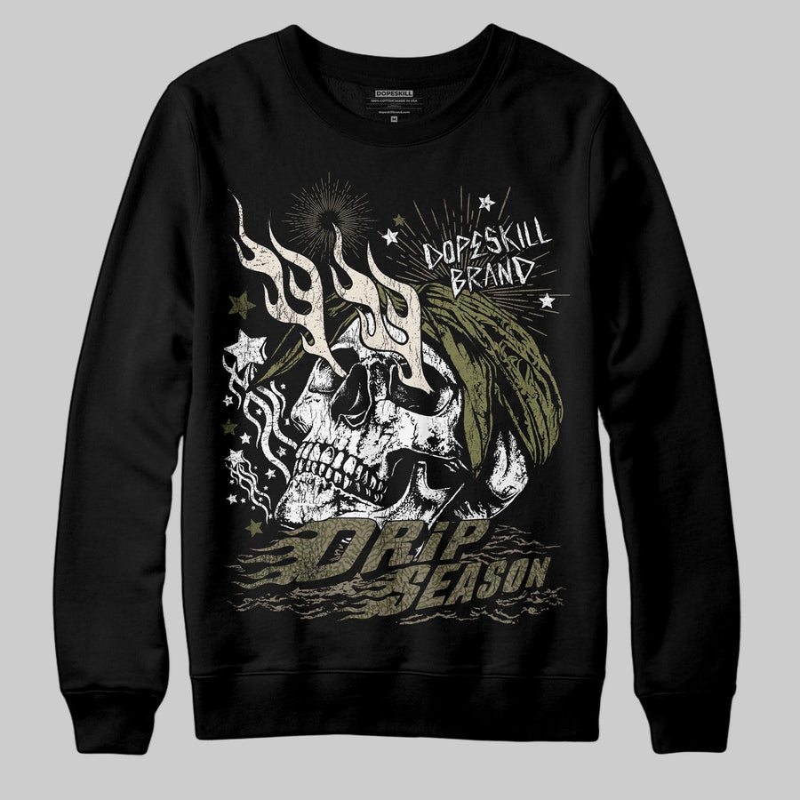 Medium Olive 3s DopeSkill Sweatshirt Drip Season Graphic