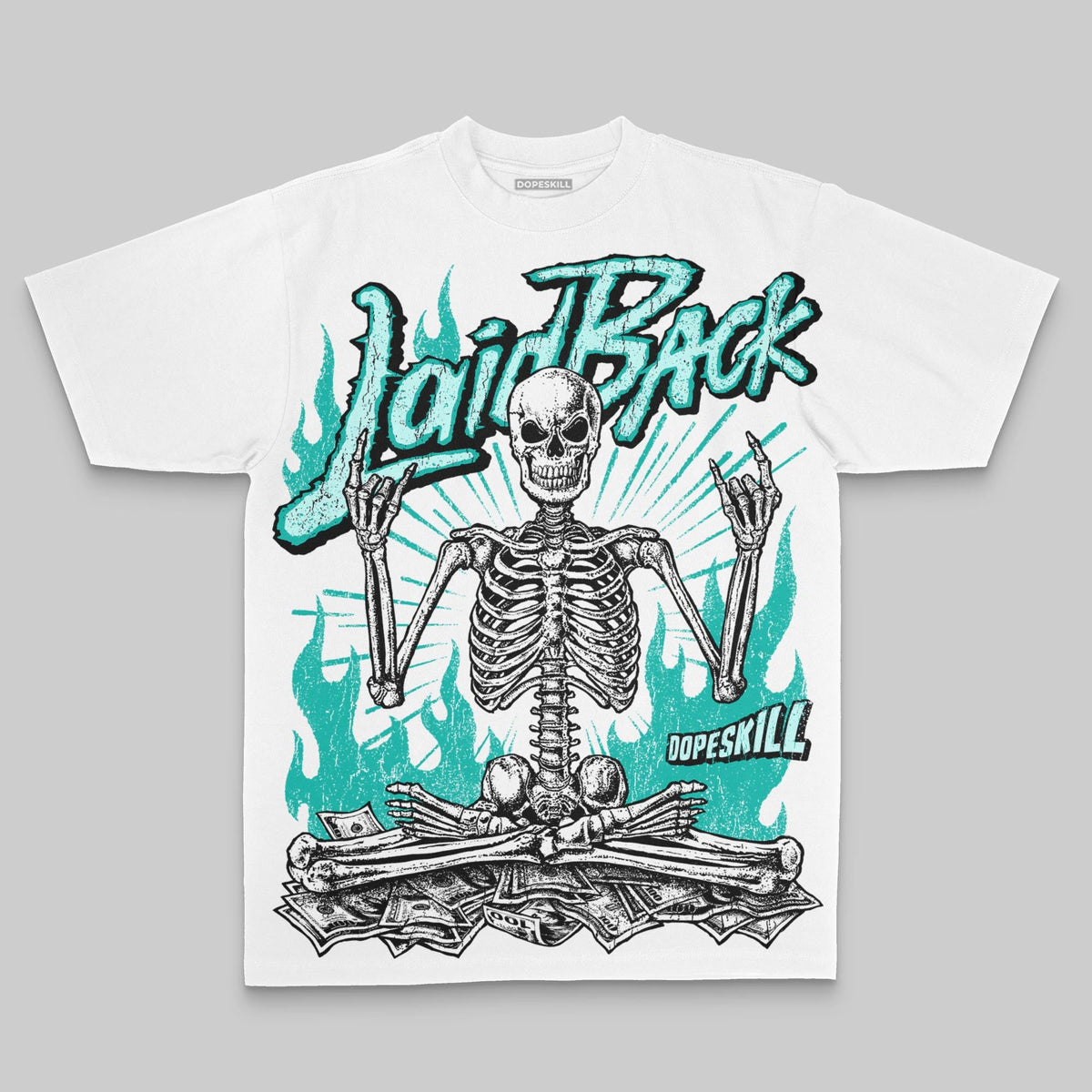 Aqua Oversize Print Laid Back DopeSkill Graphic T-shirt