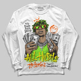 Neon Green 'All Hustle No Luck' DopeSkill Graphic Long Sleeve T-Shirt