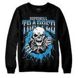 Military Blue 4s DopeSkill Sweatshirt Trapped Halloween Graphic