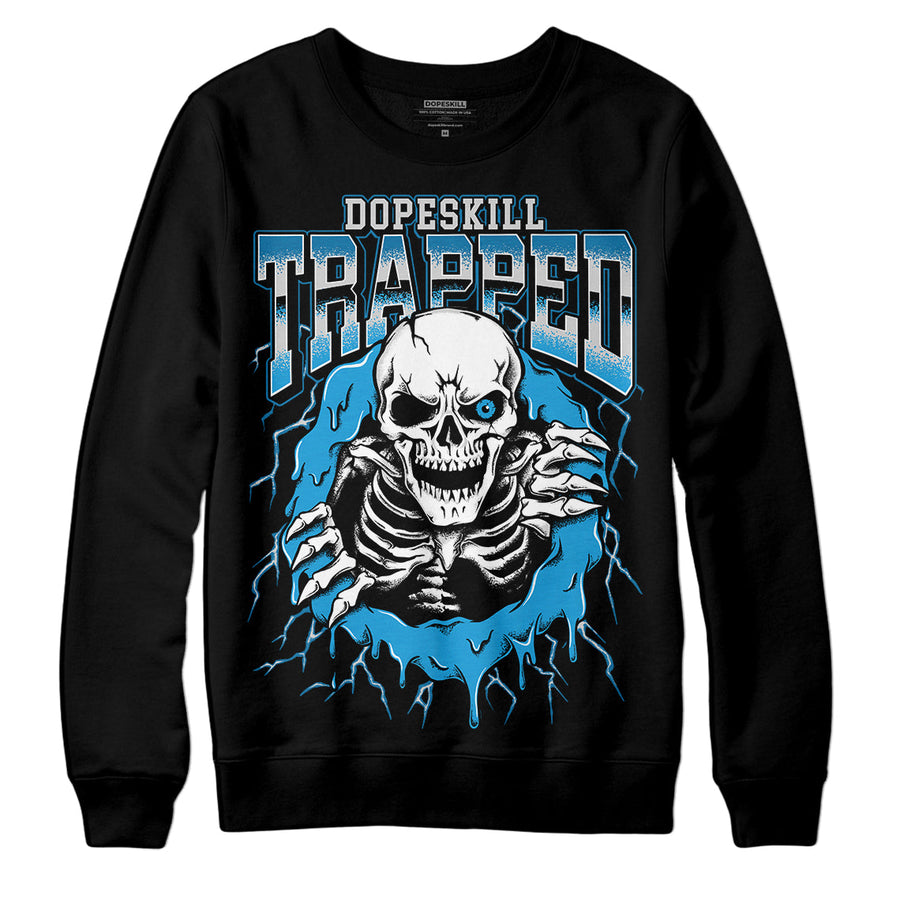 Military Blue 4s DopeSkill Sweatshirt Trapped Halloween Graphic