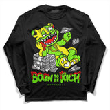 Neon Green Collection DopeSkill Long Sleeve T-Shirt Born To Be Rich Graphic
