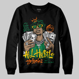Green 'All Hustle No Luck' DopeSkill Graphic Sweatshirt