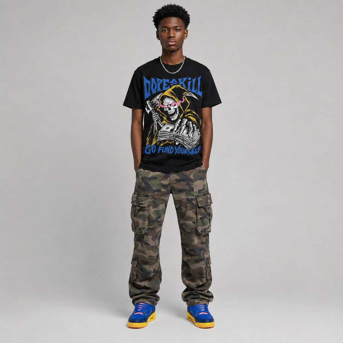 Brazil 3s DopeSkill T-Shirt Go Fund Yourself Graphic