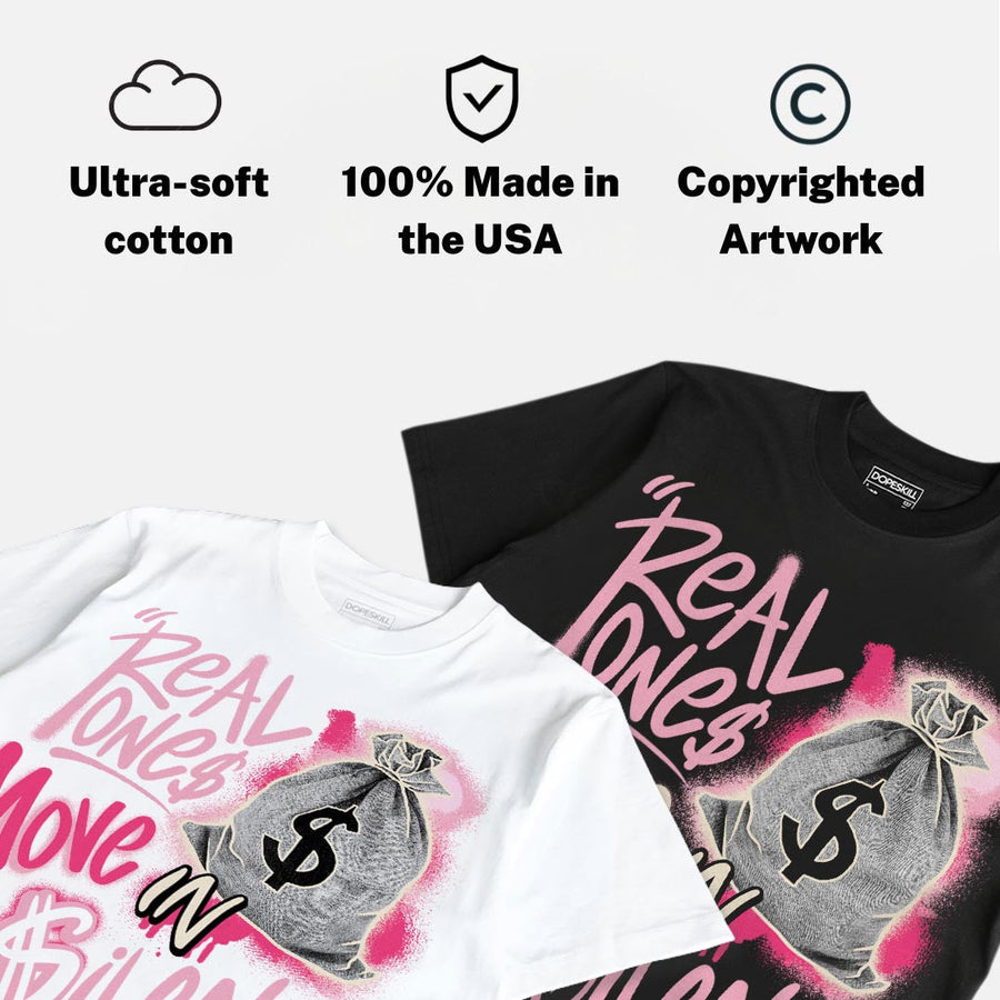 Iced Carmine 4s DopeSkill T-Shirt Real Ones Move In Silence Graphic