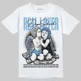 Black University Blue 5s DopeSkill T-Shirt Real Lover Graphic