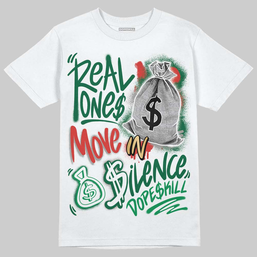 Concrete Rose 3s DopeSkill T-Shirt Real Ones Move In Silence Graphic