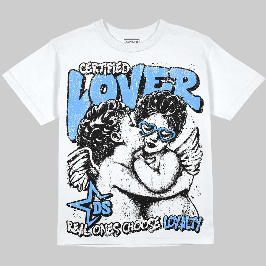 Black University Blue 5s DopeSkill Oversize Print T-Shirt Real Ones Choose Loyalty Graphic