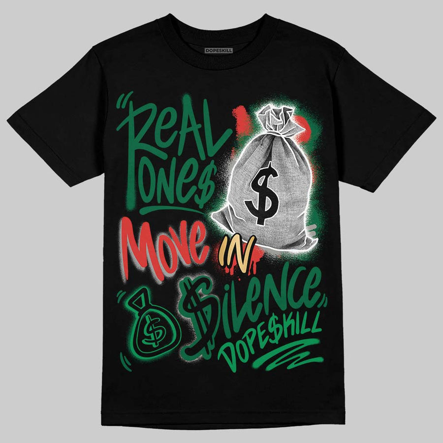 Concrete Rose 3s DopeSkill T-Shirt Real Ones Move In Silence Graphic