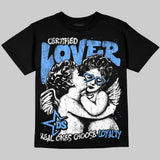 Black University Blue 5s DopeSkill Oversize Print T-Shirt Real Ones Choose Loyalty Graphic