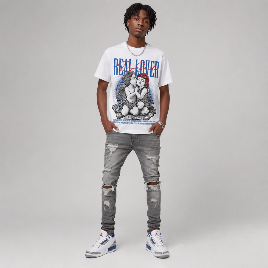 “True Blue” 3s DopeSkill T-Shirt Real Lover Graphic