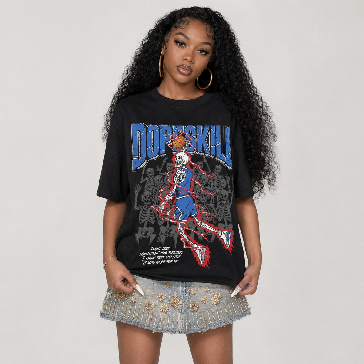 “True Blue” 3s DopeSkill T-Shirt Thunder Dunk Graphic