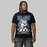 Black University Blue 5s DopeSkill T-Shirt Real Lover Graphic