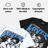 Black University Blue 5s DopeSkill Oversize Print T-Shirt Real Ones Choose Loyalty Graphic