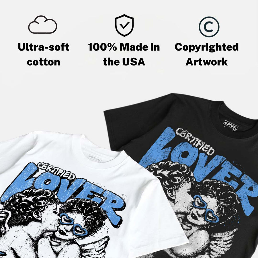 Black University Blue 5s DopeSkill Oversize Print T-Shirt Real Ones Choose Loyalty Graphic