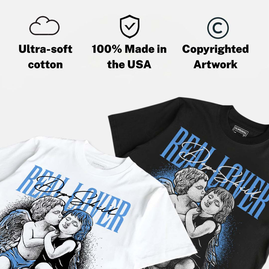 Black University Blue 5s DopeSkill T-Shirt Real Lover Graphic