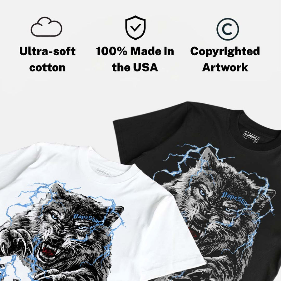 Black University Blue 5s DopeSkill T-Shirt No Fear Graphic