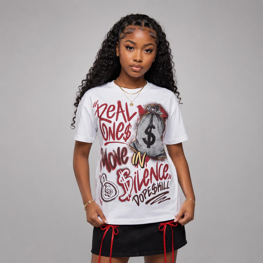 “Bin 23” 3s DopeSkill T-Shirt Real Ones Move In Silence Graphic
