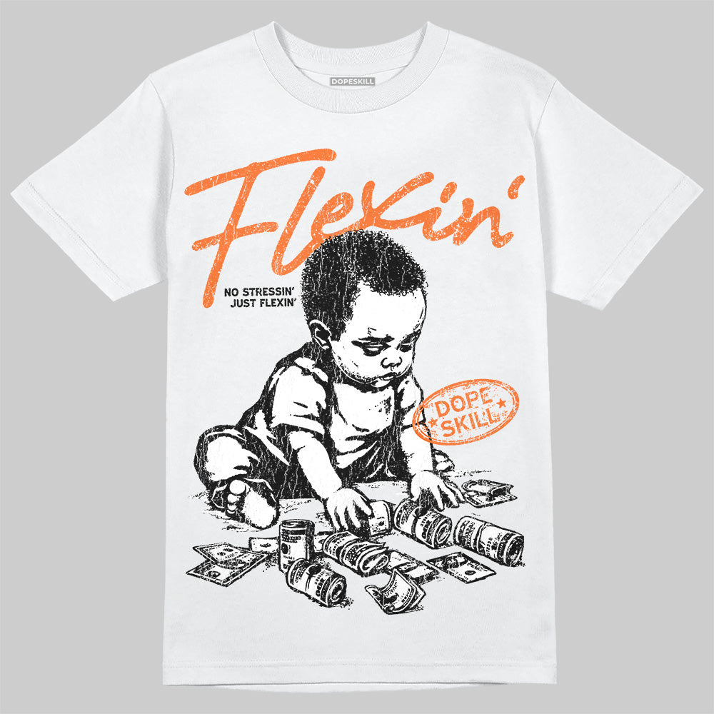 Orange Black White DopeSkill T-Shirt Flexin' Graphic