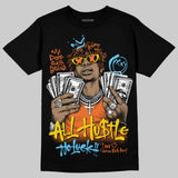 Orange 'All Hustle No Luck' DopeSkill Graphic T-Shirt