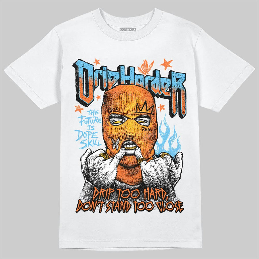 Orange Black White DopeSkill T-Shirt Drip Harder Graphic
