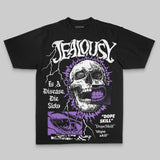 Purple Oversize Print Jealousy DopeSkill Graphic T-shirt